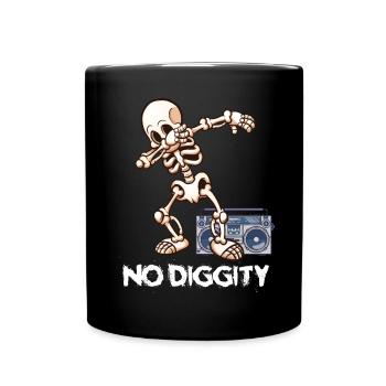 HIP HOP 90s Skeleton doing DABBING Halloween - Full Colour Mug - black - Front