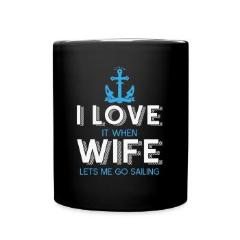 navigation à voile - Mug uni - noir - Devant
