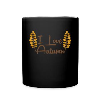 I love autumn season most beautiful time - Full Colour Mug - black - Front