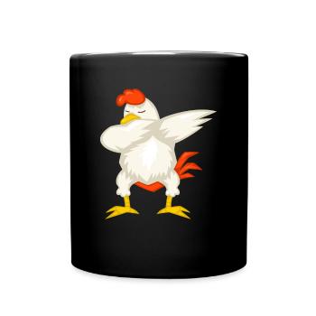 Dabbing dab chicken chickens chicken coop gift - Full Colour Mug - black - Front