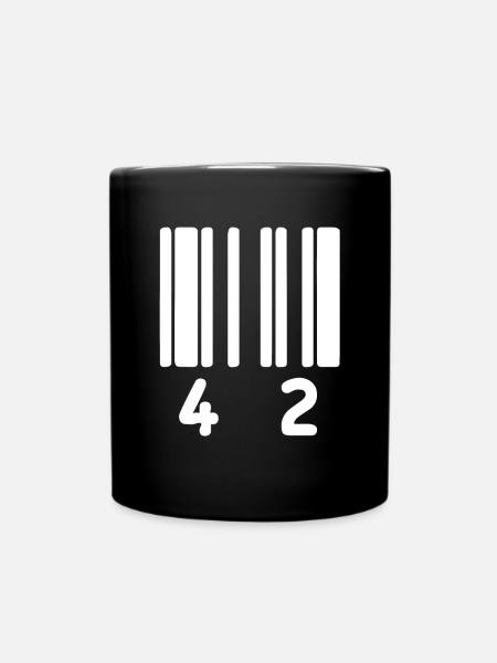 codebar 42, barcode, the answer to all questions - Full Colour Mug - black