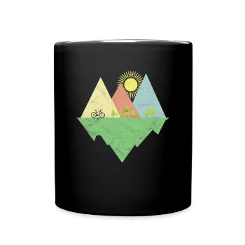 Fahrradtour Radsport Mountainbike Geschenk Fahrrad - Tasse einfarbig - Schwarz - Vorne
