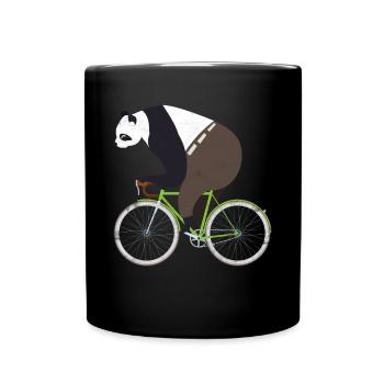 Gift Panda Bike Tour Cycling Zoo Road Bike - Full Colour Mug - black - Front