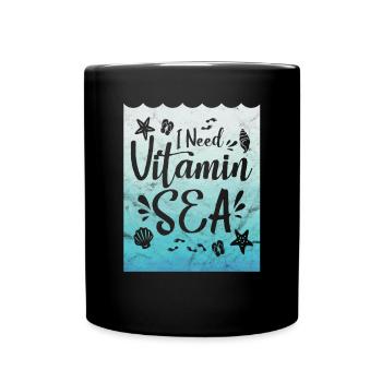Gift word game saying vacation Vitamin Sea Party - Full Colour Mug - black - Front