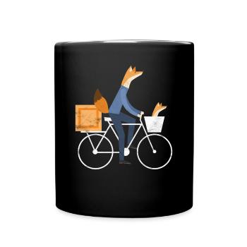 Roue de vélo de coureur de vélo de vélo de cadeau de Fox - Mug uni - noir - Devant