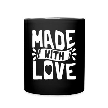 Made With Love Baby Newborn Baby Bodysuit Gift - Full Colour Mug - black - Front