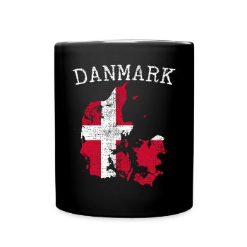 Denmark national flag - Full Colour Mug - black - Front