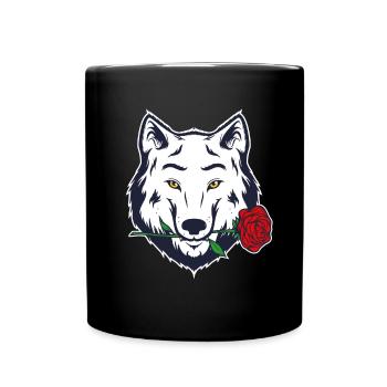 Cadeau de loup-garou blanc rose loup Casanova - Mug uni - noir - Devant