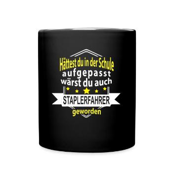 Funny saying forklift driver - Full Colour Mug - black - Front