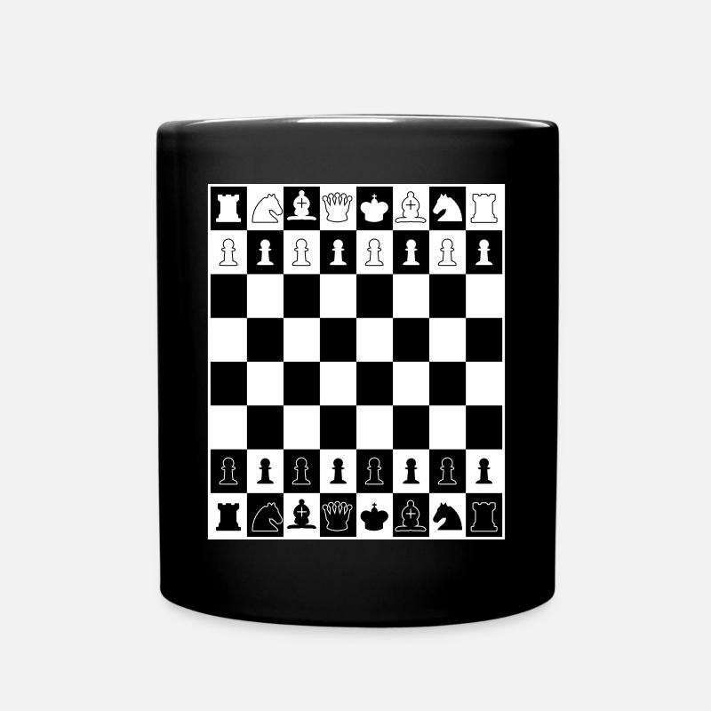 Schach Schachbrett Schachmatt - Tasse einfarbig - Schwarz