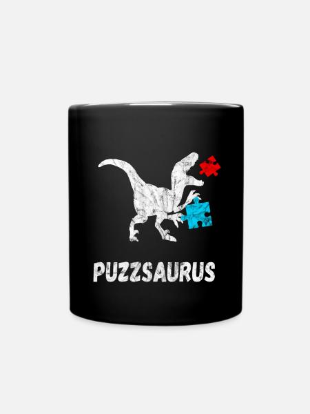 Puzzles dinosaures pièces puzzle Cadeaux - Mug uni - noir
