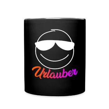 Urlauber Urlaub Ferien - Tasse einfarbig - Schwarz - Vorne