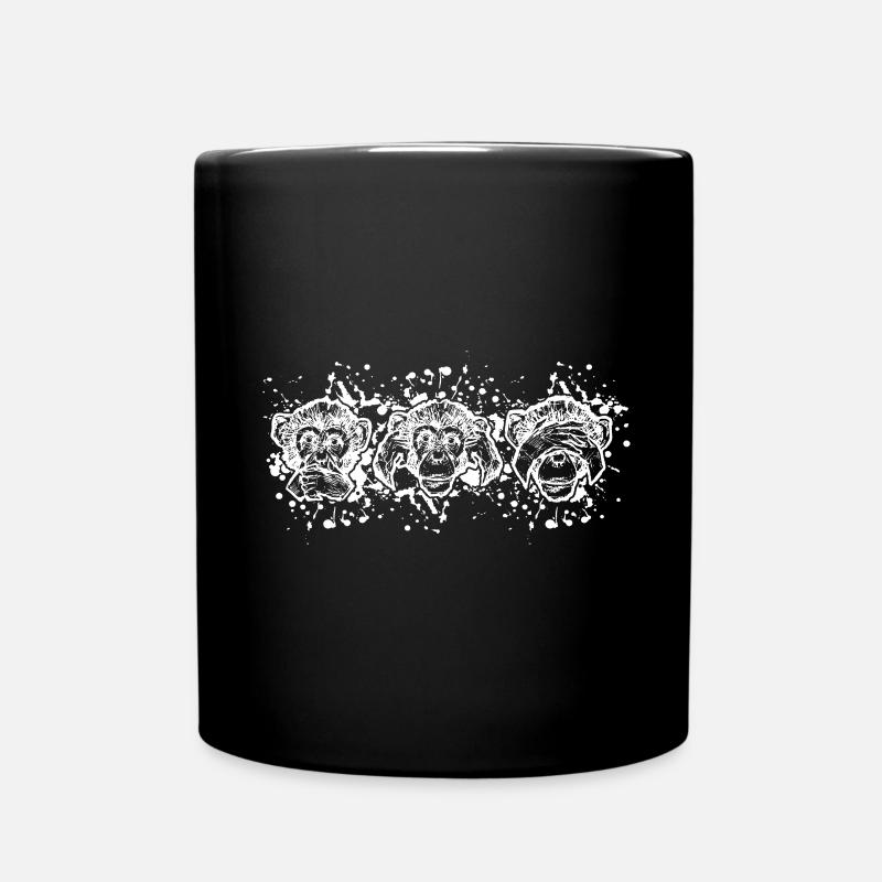 Trois singes - Mug uni - noir