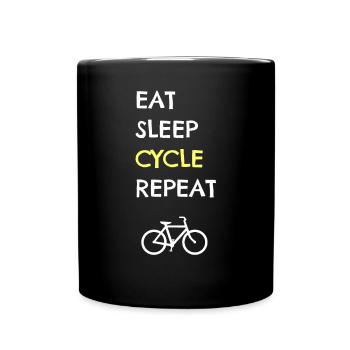 Bike ride cyclist saying funny - Full Colour Mug - black - Front