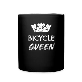Fahrrad Frau Radsport Radfahrerin - Tasse einfarbig - Schwarz - Vorne