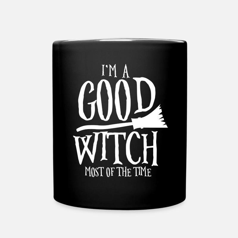 Je suis une bonne sorcière de l'époque, sorcière, balai - Mug uni - noir