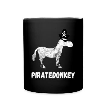 Pirate Donkey Piracy Horses Cadeaux Vintage - Mug uni - noir - Devant