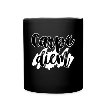 Carpe diem - Tasse einfarbig - Schwarz - Vorne