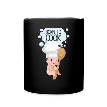 Koch Chef Geschenk Köchin Spruch Küche Kochlöffel - Tasse einfarbig - Schwarz - Vorne