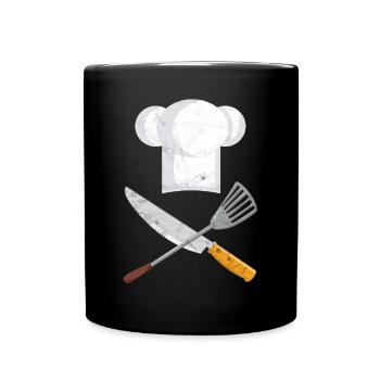 Couteau Chef Chef Chef Couteau Poêle - Mug uni - noir - Devant