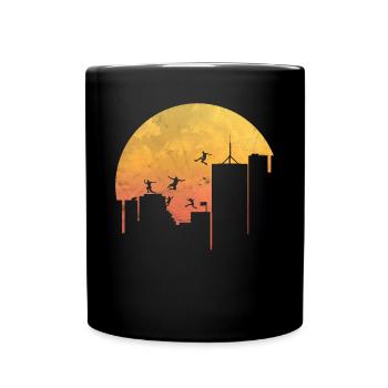 Parkour tendance sport cadeau coucher de soleil - Mug uni - noir - Devant