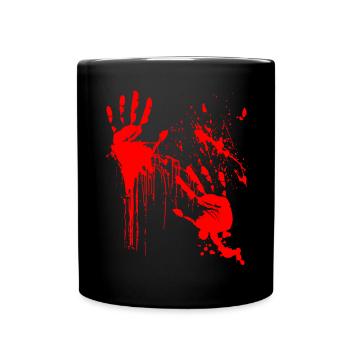 Halloween Blutig Grusel Geschenk - Tasse einfarbig - Schwarz - Vorne