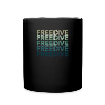 Freedive Apnoetaucher Retro - Tasse einfarbig - Schwarz - Vorne