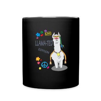 LLAMA-TED - Lustiges Lama-Motiv Geschenk Idee Peae - Tasse einfarbig - Schwarz - Vorne