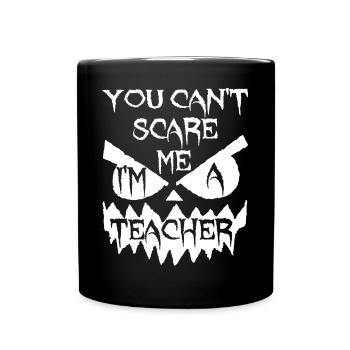 Halloween teacher scary creepy t-shirt funny - Full Colour Mug - black - Front