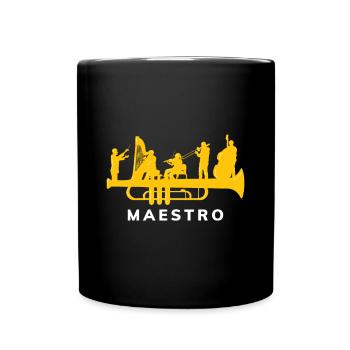 Maestro orchestra en cadeau de trompette - Mug uni - noir - Devant