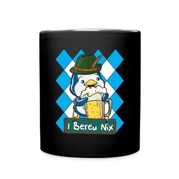 Wiesn Pinguin Zoo Tier Bier Geschenk - Tasse einfarbig - Schwarz - Vorne