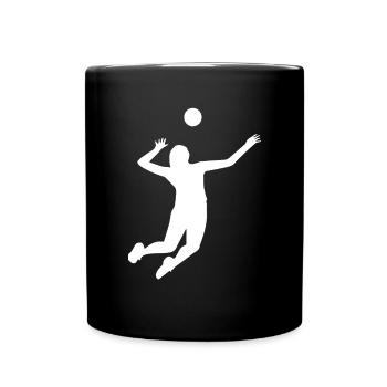 Volleyball Spielerin Silhoutte weiß - Tasse einfarbig - Schwarz - Vorne