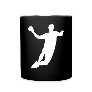 Handball silhouette white - Full Colour Mug - black - Front