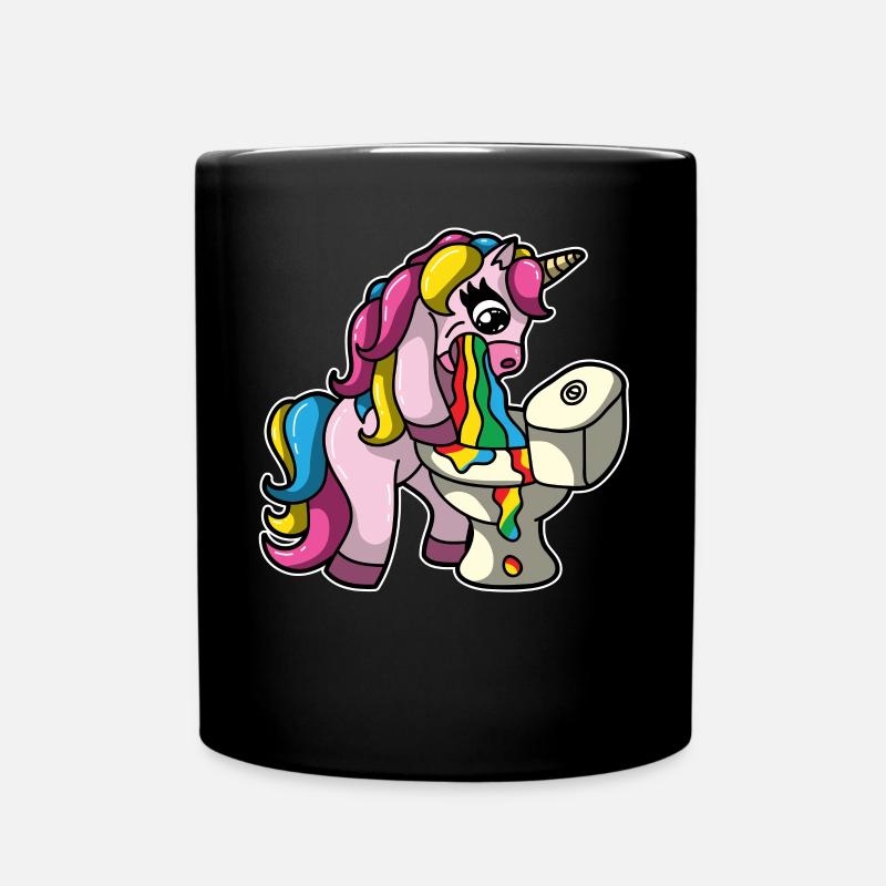 Licorne pukes cadeau arc-en-ciel licorne - Mug uni - noir