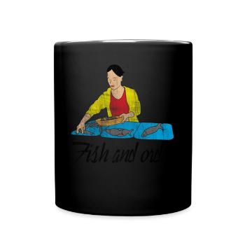 Fresh fish market - Full Colour Mug - black - Front
