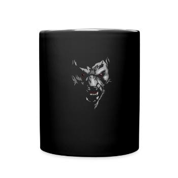 Werewolf face horror wolf full moon myth wolves - Full Colour Mug - black - Front