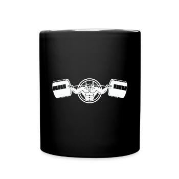 Bodybuilder Hund - Dog - Pitbull - Full Colour Mug - black - Front