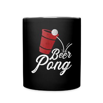 Beer Pong Cup Vintage - Full Colour Mug - black - Front