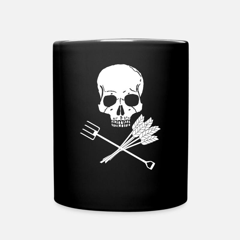 Totenkopf Mistgabel - Tasse einfarbig - Schwarz