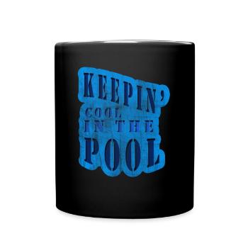 Cool dans la piscine - Mug uni - noir - Devant