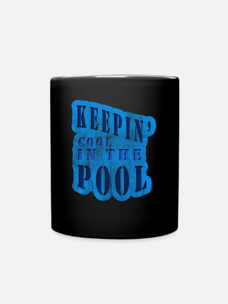Cool im Pool - Tasse einfarbig - Schwarz