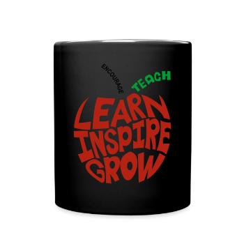 Learn Inspire Grow Encourage Teach - Full Colour Mug - black - Front
