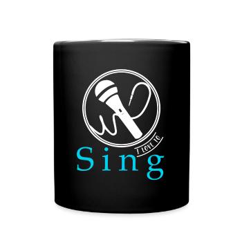 I love to sing gift saying - Full Colour Mug - black - Front