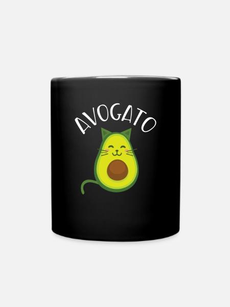 Funny cat Avogato - Full Colour Mug - black