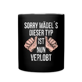 Verlobt Vergeben Verlobungsgeschenk Geschenk Geek - Tasse einfarbig - Schwarz - Vorne