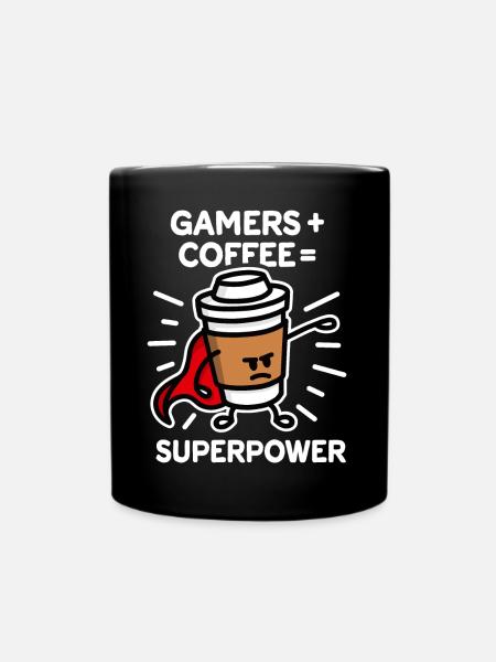 Gamers + café = superpuissance - super héros - héros - Mug uni - noir