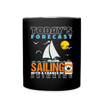Sailing And Drinking - Full Colour Mug - black - Front