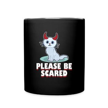 Cat halloween devil horns scary gift idea - Full Colour Mug - black - Front