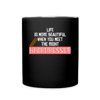 coiffeur - Mug uni - noir - Devant