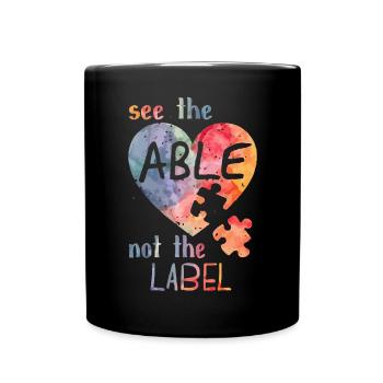 See the able not the label - Full Colour Mug - black - Front